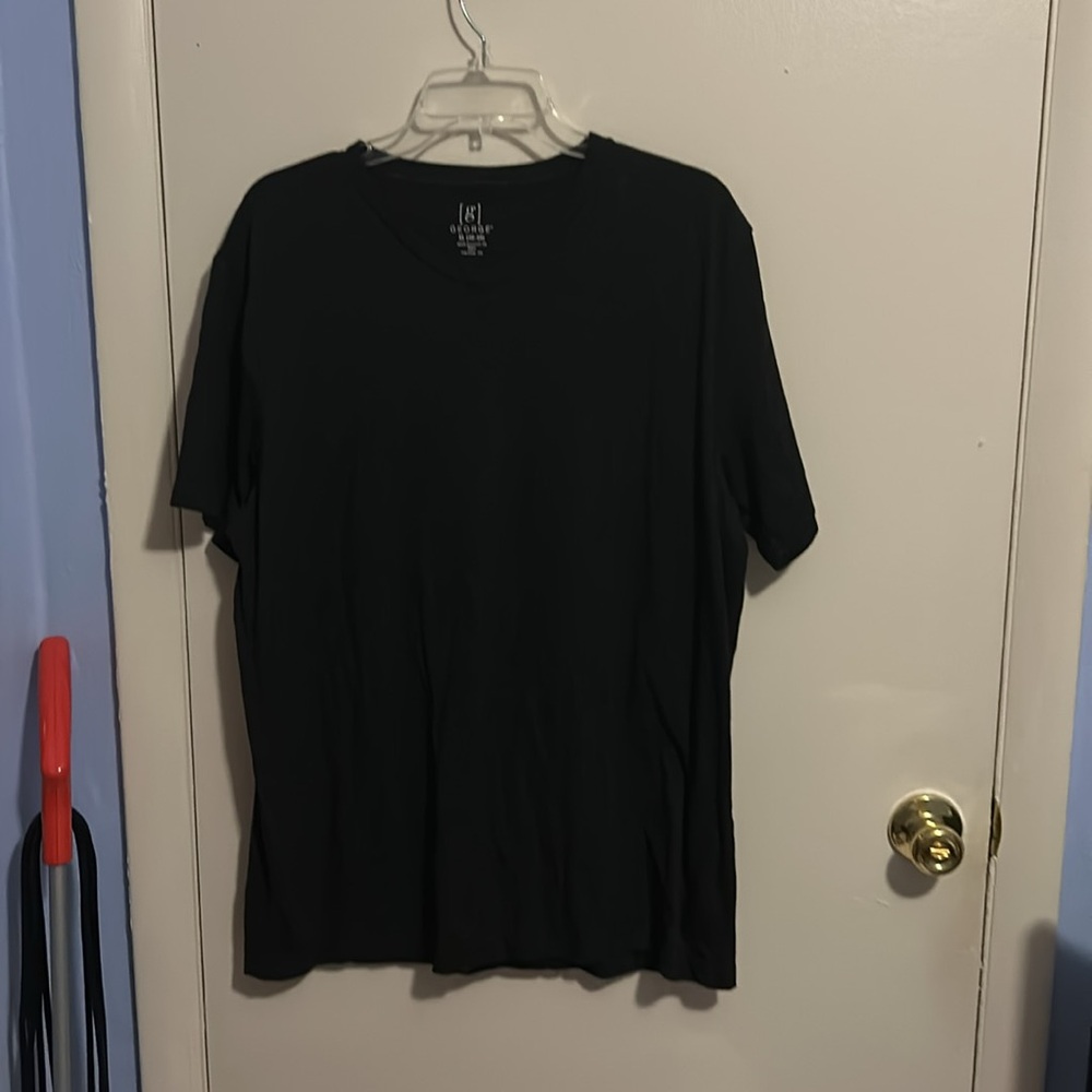 George XL (46-48) Black Short Sleeve Shirt